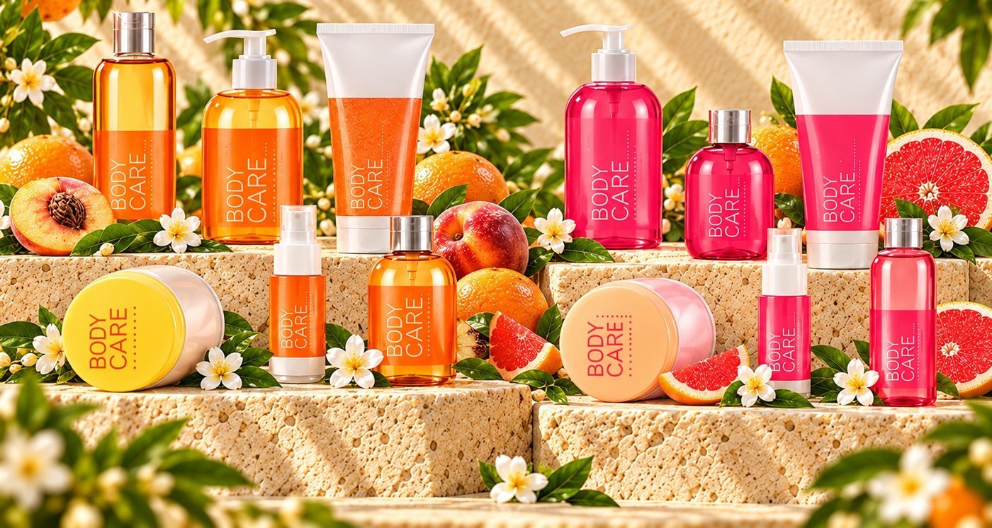 Línea Body Care de durazno y toronja