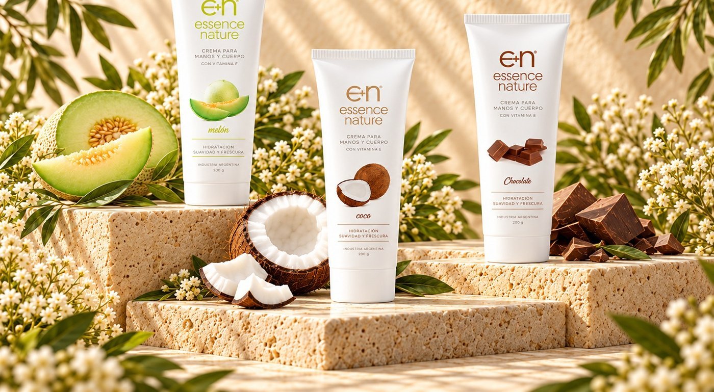 Cremas Essence Nature de melón, coco y chocolate