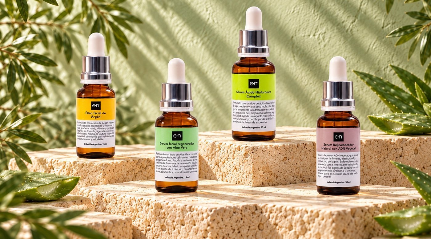 Sérums de argán, aloe vera, ácido hialurónico y ADN vegetal